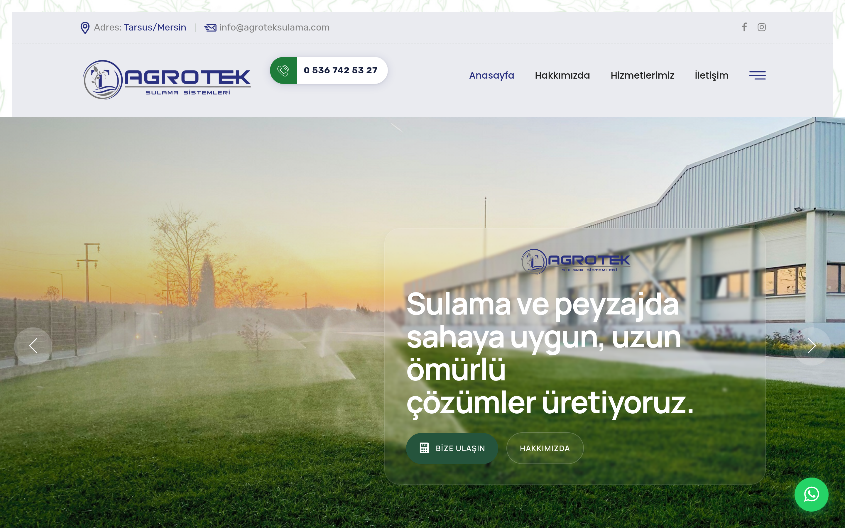 Agrotek Sulama web tasarımı önizlemesi